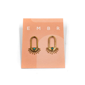 Sun Drop Brass Earring by EMBR